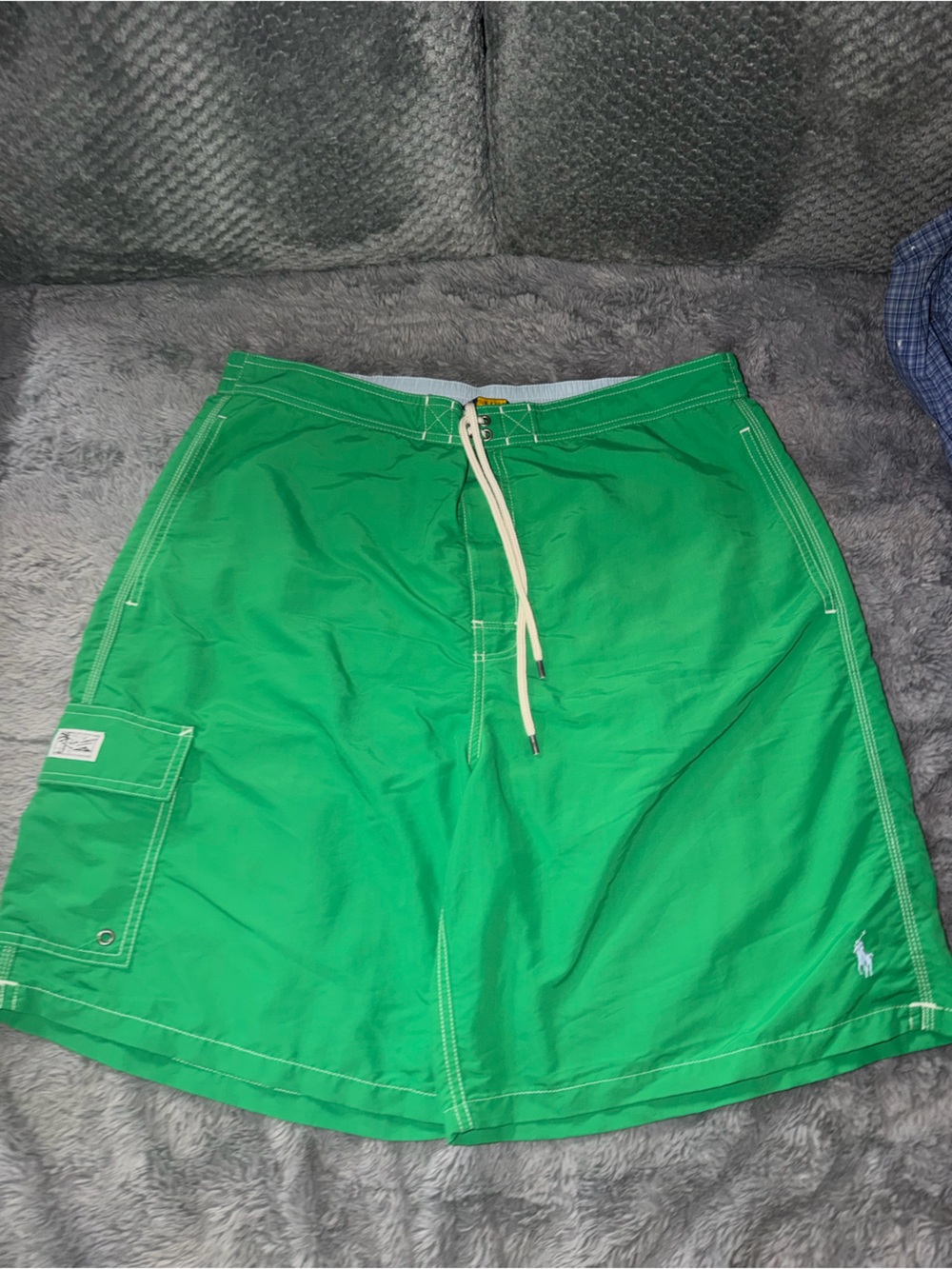 Polo Ralph Laure. Green Men's Swim Trunks with Drawstring